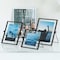Fabulaxe Modern Metal Floating Tabletop Square Photo Picture Frame w/Glass Cover and Easel Stand, Black 4 x 4 QI004066.BK.S - alternate 5